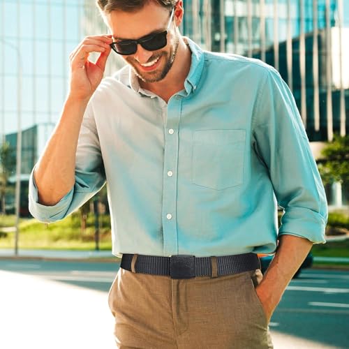 6 Pack Nylon Military Tactical Belt for Men/Women Webbing Canvas Work Belts with Plastic Buckle2