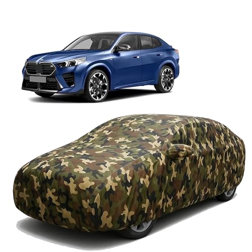 Image of Sulfar 100% Waterproof Car Body Cover Compatible with Mirror for BMW X2 with Long Lasting Durable Material (Triple Stitched, Full Bottom Elastic, Camouflage Army)