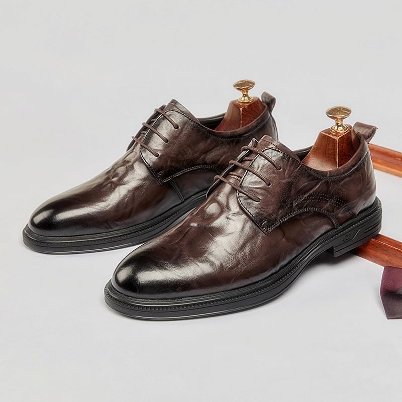 Men's Breathable Business Casual Non-Slip British Soft Sole Formal Round Suitable for Wedding Office Anti-Slip Shock-Absorbing Low-top4