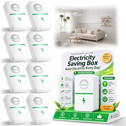 8PCS Power Plug Pro Energy Saver 2026 Updated New Stop Watt Energy Saving Device Intelligent Electricity Electric Saving Box Smart Plug in Power Box Power Factor Saver Household Power Plug-in