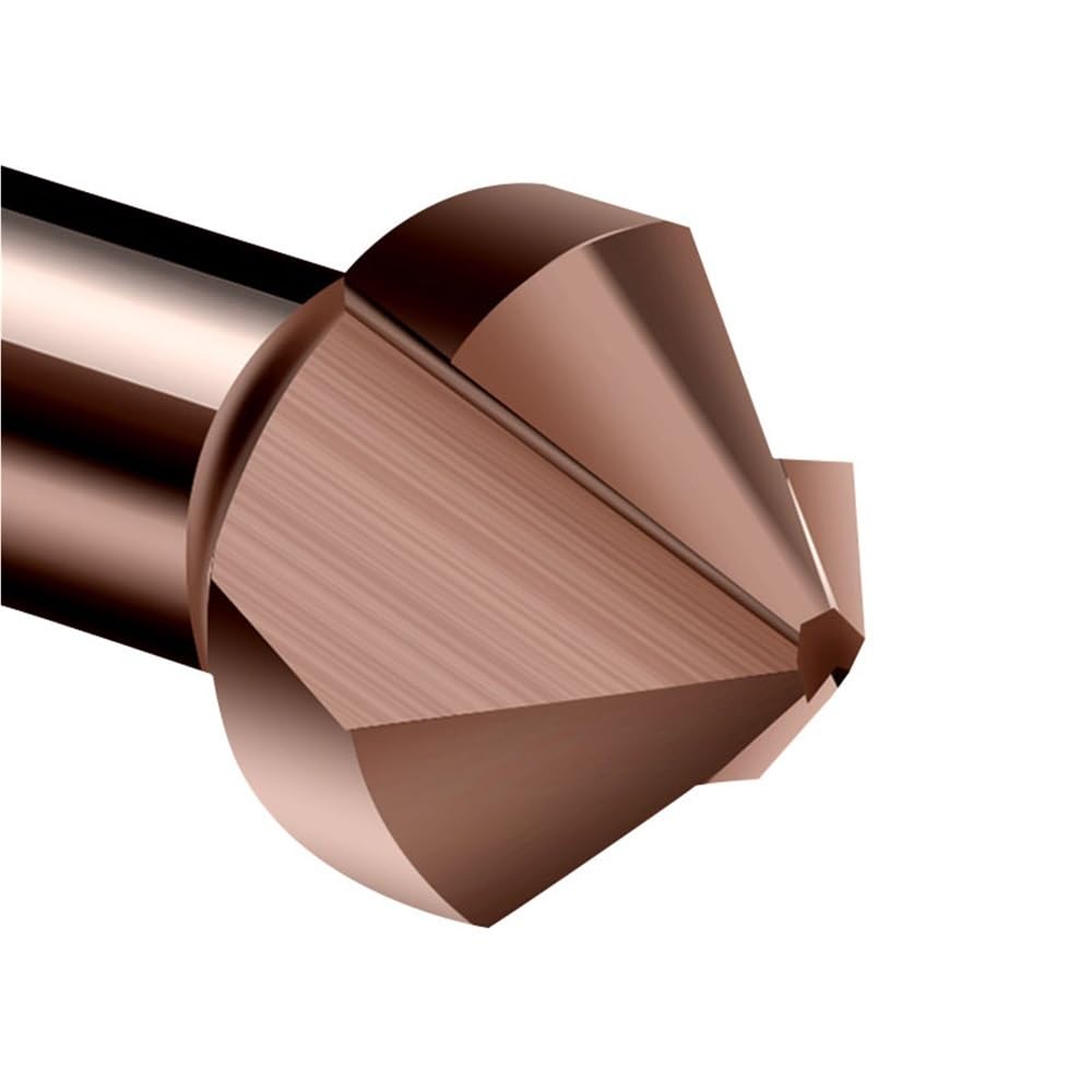 Foret d'alésage à fraise en Cobalt M35, fraise à chanfrein d'ébavurage 3 cannelures 90 °, foret for le travail des métaux en acier inoxydable 1 pièce(12.4mm)