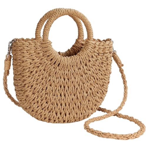 Straw Purses for Women 2025 Summer Crossbody Bags Handmade Woven Purse Summer Beach Tote Bag Straw Satchel Handbag