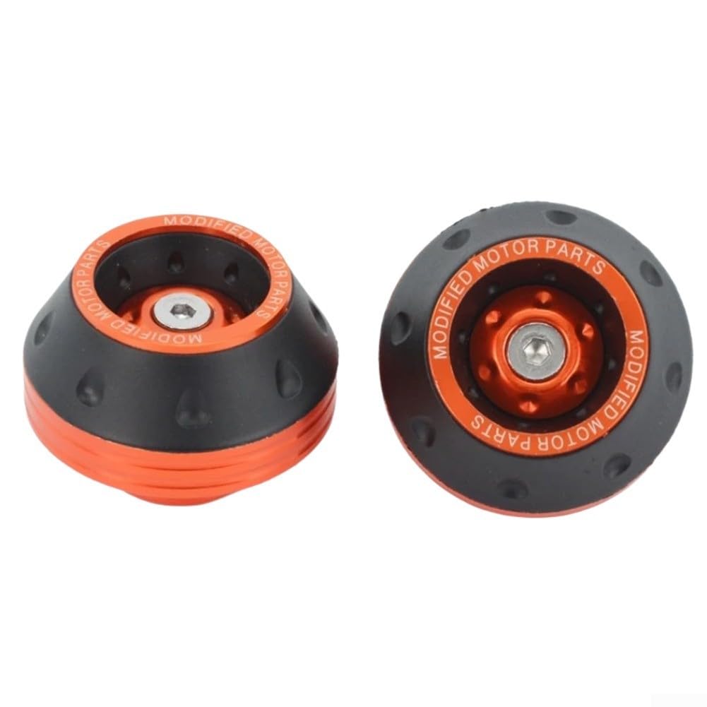 Front Fork Crash Pads for Motorcycle and Scooter, Alloy Drop Sliders Wheel Axle Protectors, Anti Scratch Frame Fall Protection Guard, For Bike Decoration(orange)