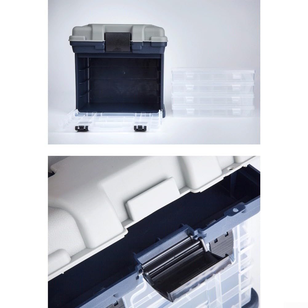 Scatola Pesca 4 Cassetti ABS Impermeabile Organizer | 4 cassetti spaziosi, design multi-scomparti, per accesso esche, organizzazione perfetta, ideale viaggio
