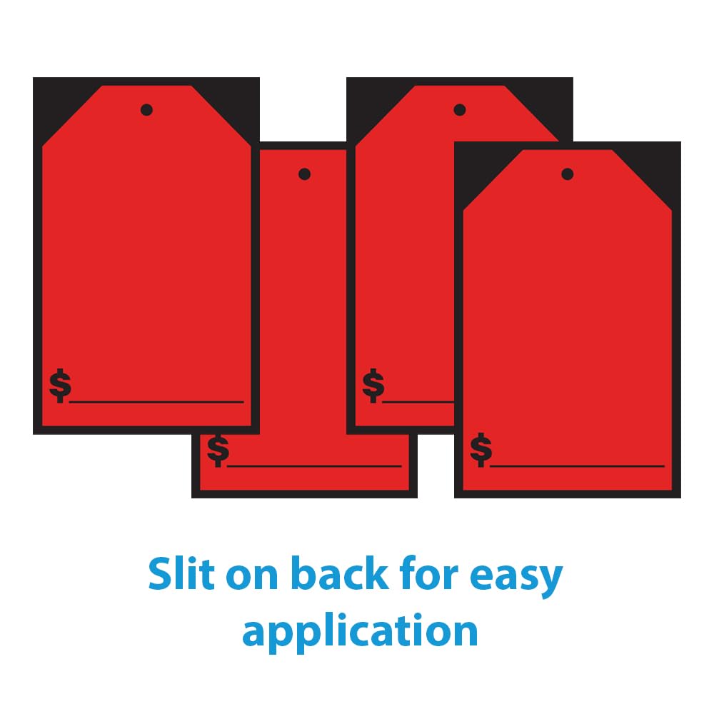 Generic Boost Pricing Visibility with Convenient Red Window Price Stickers Hang Tags - Perfect for Promotions and Pricing Displays - Pack of 48