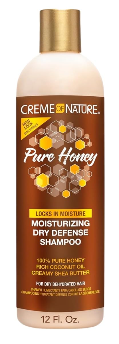 Creme Of Nature Pure Honey Shampoo 12 Ounce (Dry Defense) (354ml) (Pack of 6)