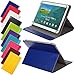 Produktbild Universal elegante Kunstleder-Tasche für verschiedene Tablet Modelle (9 /10 /10.1 Zoll, Blau) Größe Schutz Case Hülle Cover Neigungswinkel verstellbar, mit Gummibandverschluss in gleicher Farbe