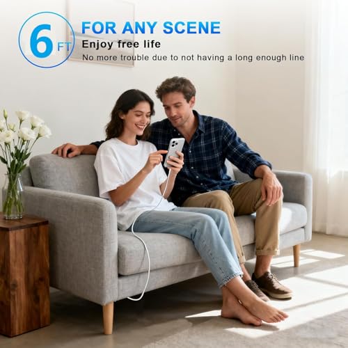 Image of iPhone 17 16 15 Charger Fast Charging 40W,[Apple MFi Certified] 1Pack USBC Wall Charger Block with 6FT USB to USB C Cable USB-C Fast Charger for iPhone 17 (CBlue)