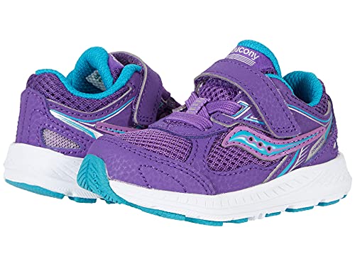 Saucony Kids Cohesion 14 A/C Jr Zapatillas para Correr para niños Unisex, Púrpura/Turq, 23.2 cm