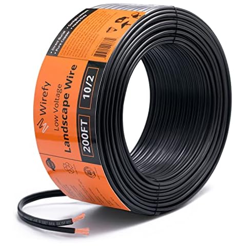 Wirefy 10/2 Low Voltage Landscape Lighting Wire - Outdoor Direct Burial - 10-Gauge 2-Conductor 200 Feet Cover