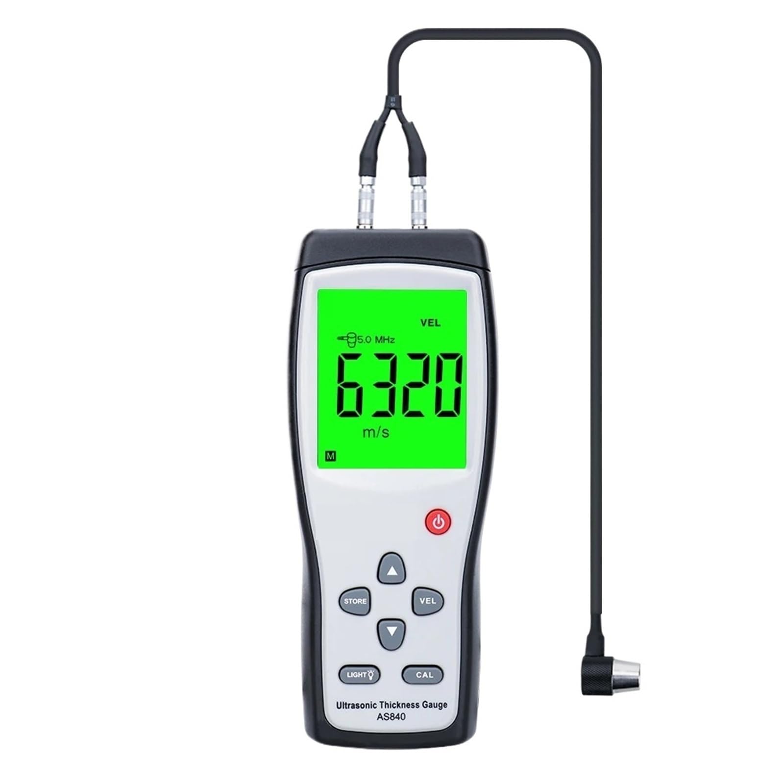 Thickness Gauge Digital Ultrasonic Thickness Gauge Sound Velocity Meter Metal Depth Tester 1.2-225mm with LCD Display