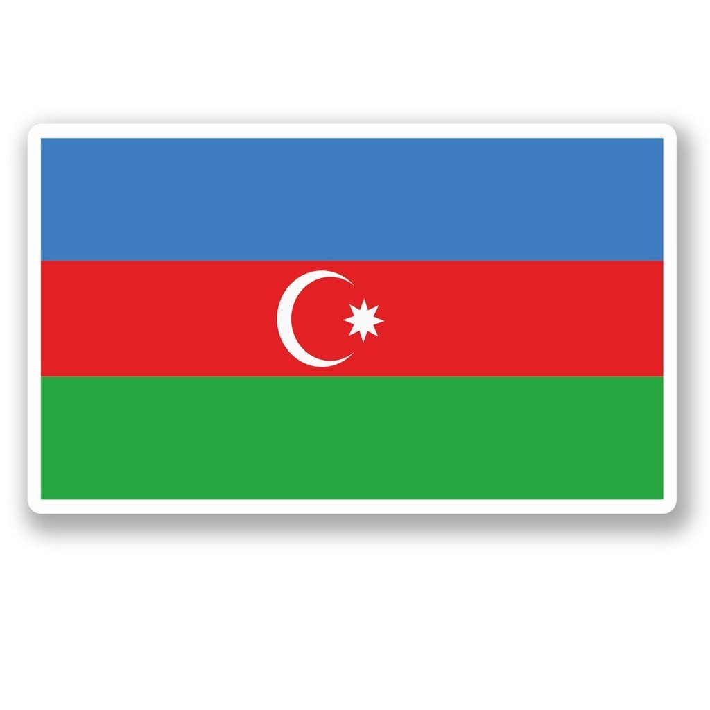 2 x 10cm/100mm Azerbaijan Flag Vinyl Sticker Decal Laptop Travel Luggage Car Bike Sign Fun #5299