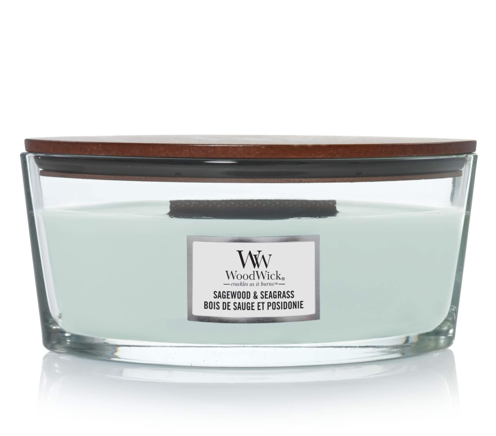 WoodWick | świeca elipsa | Sagewood & Seagrass | wspaniały prezent dla kobiet