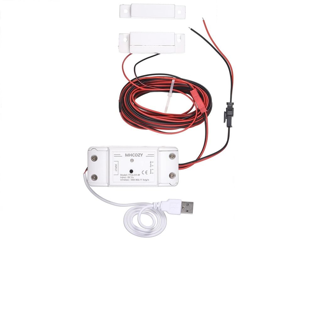 Smart Garage Door Opener Remote,Phone Tuya app Open/Close and Monitor Your Garage Door Status Anywhere,Work with Alexa Assistant(5V Smart Life app)