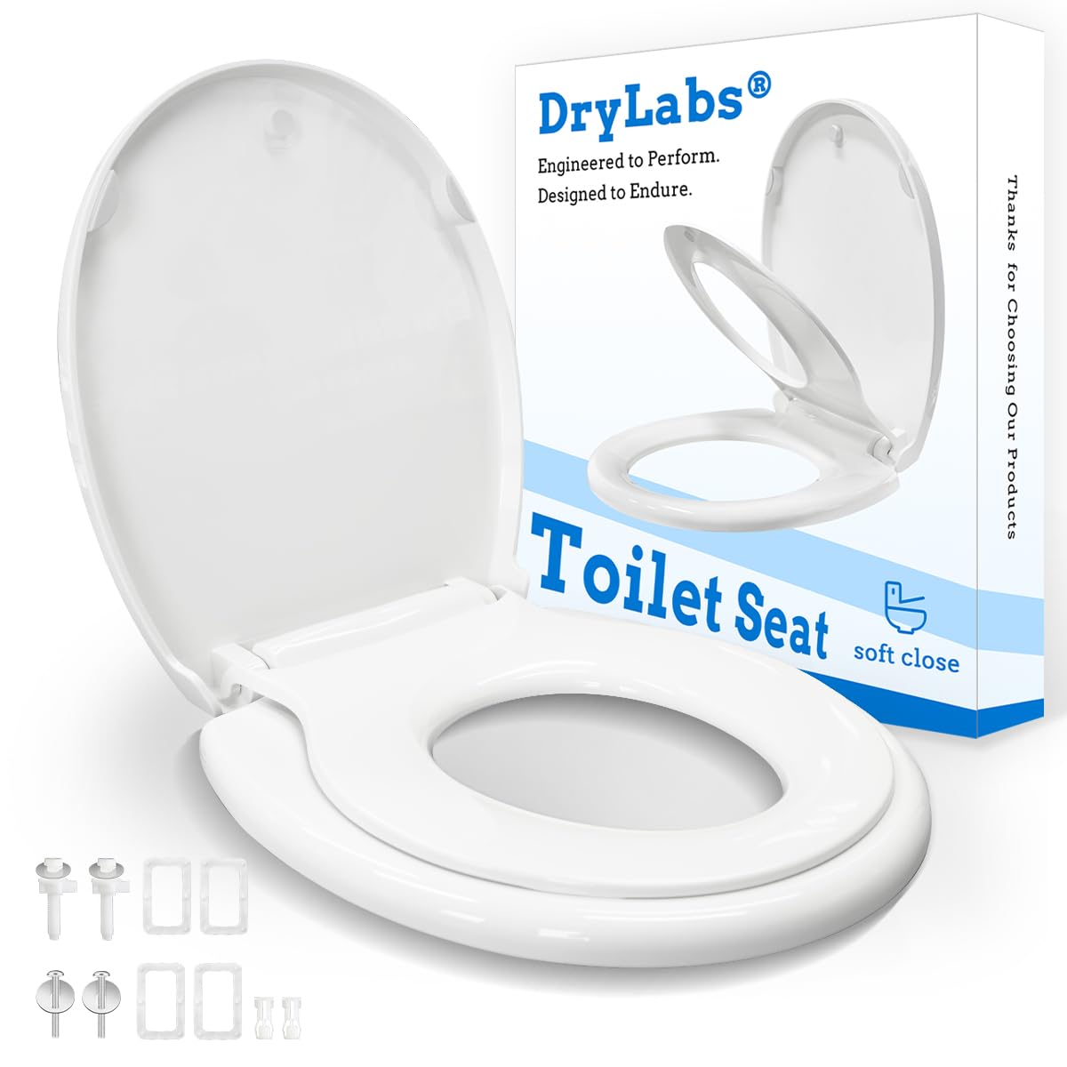 Round Toilet Seat with Built-In Toddler Seat 16 5 - Soft Close for Child Adult Potty Training Seat