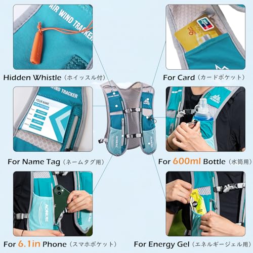 Image of TRIWONDER Hydration Running Vest Backpack, Lightweight Water Pack for Men Women Hydration Backpack for Trail Race, Hiking, Cycling, Climbing, Camping, Jogging, Marathon