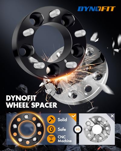 Image of Dynofit 2 inch 5x4.5 Wheel Spacers for XJ KJ KK TJ ZJ, 80.5mm Hub Bore, 1 /2 inch-20 Thread Pitch 5x114.3 Forged Spacer for Mustang Explorer Ranger Cherokee Wrangler Liberty Grand Cherokee