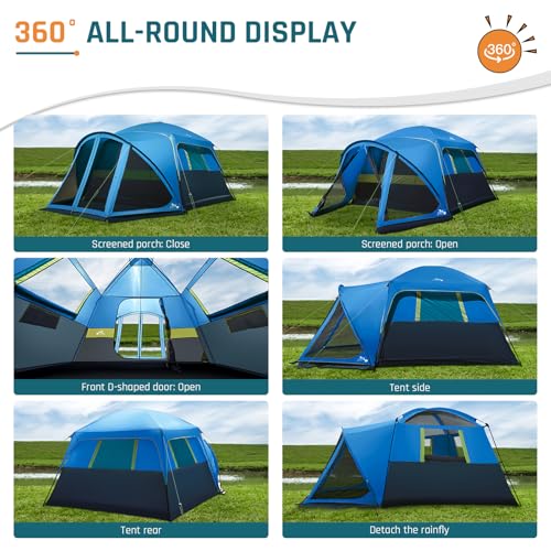 DMH OUTDOORS Camping Tent with Screen Porch HW-40296-DBLNV の商品画像 6