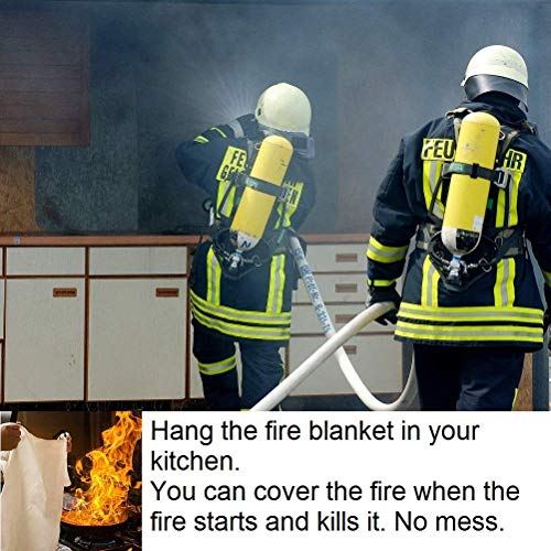 Fire Blanket For Home XL - 47 x 47 Fire Blankets Emergency For People Fire Retardant Blanket Fire Shelter Large Suppression Fiberglass Kitchen Home Restaurant House Fire Proof Survival Safety Reusable