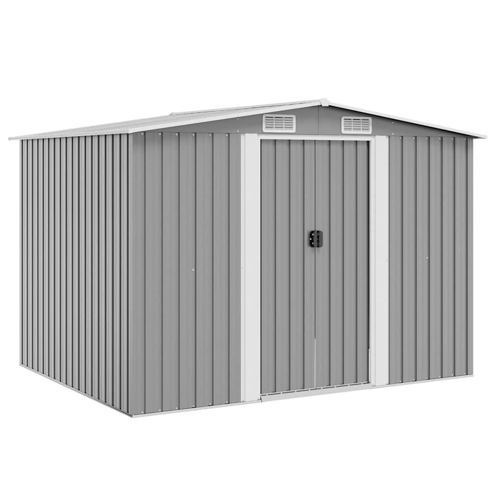 vidaXL Caseta de Almacenaje Jardín Metal Gris 257x205x178 Cobertizo de Patio