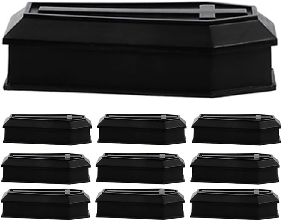 Operitacx Mini Coffin Model Box Set 2.17 Inch Halloween Decorative Accessory Trick Treat Prop for Indoor and Outdoor Party Decor