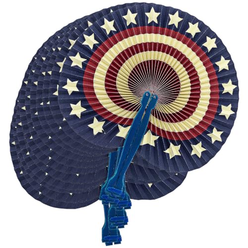 Fun Express Vintage Americana Folding Hand Fans - 12 Pieces