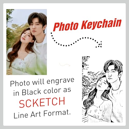 Image of Customized Photo Keychain & Date Engraved Calendar Keychain on Stainless Steel Best Gift For Couple, Bridesmaid, Women, Men And All To Your Loved Ones