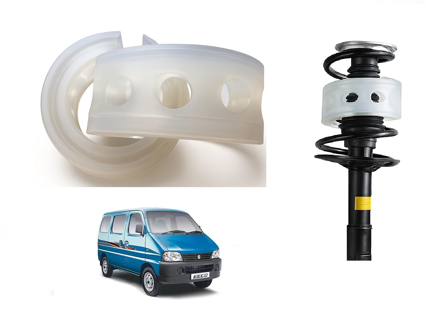 Autoclean Rear Car Coil Spring Buffer Kit For Increasing Car Height, Car Cushioner, Shock Absorber And Stabilizer Suspension Accessories For Eeco - Size E-image-38