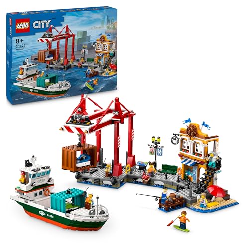 LEGO City Hafen mit Frachtschiff, Bauspielzeug für Jungen und Mädchen ab...