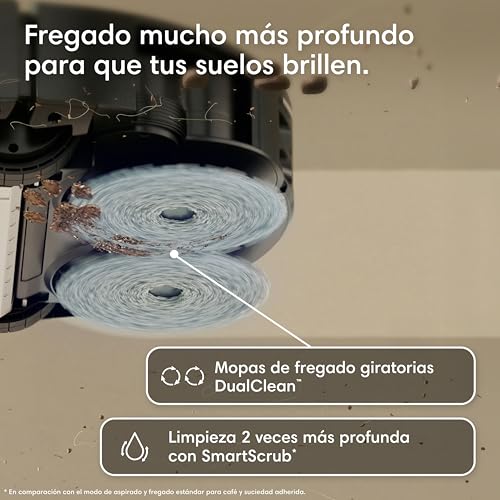 Miniatura 4 de iRobot Roomba Plus 415 Combo y Base AutoWash multifunción, Robot Aspirador y Friegasuelos, 20.000Pa, Mopa Extensible, Mopas DualClean Elevables, Secado Calor, LiDAR Clearview, Autonomía 90 Días,Negro