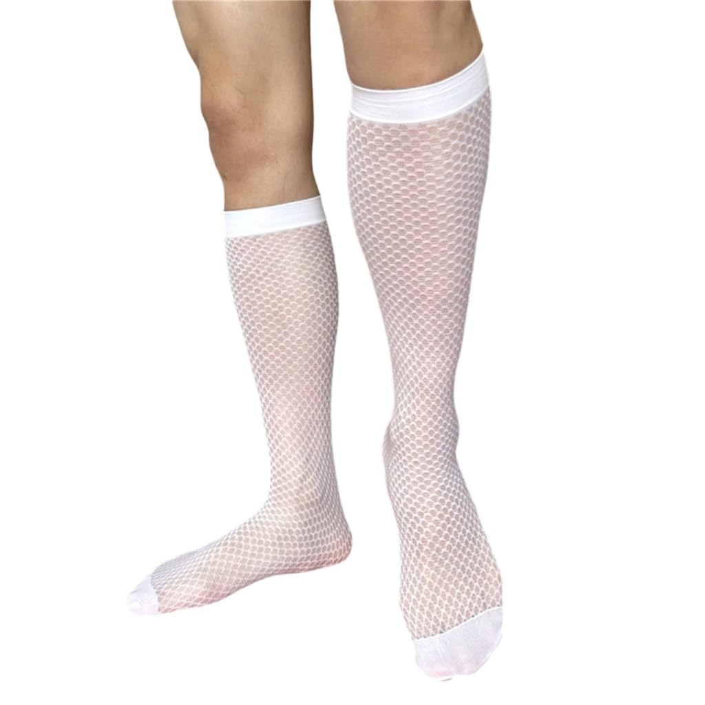 Elnwnnkc Mens Sheer Business Dress Sock Long Over the Calf Dress or Work Socks Nylon Formal Sock Knee Highs Work Stockings
