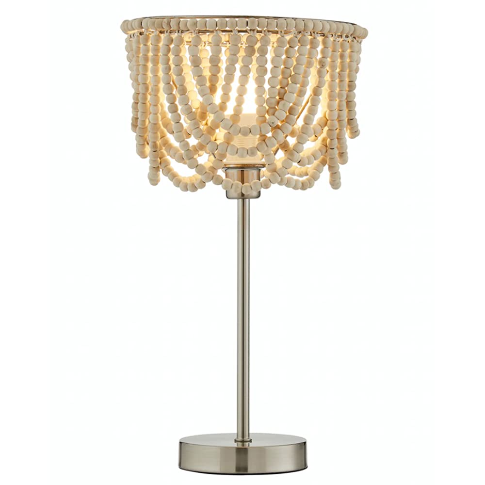 Litecraft Natural Pilli Wooden Beaded Ceiling Light, Table Or Floor Lamp - (Table Lamp)