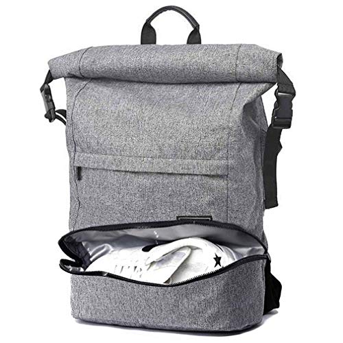 Laptop Rucksack Roll Top Sportrucksack Kurzstrecken Reisetasche Fitnesstasche Wasserdicht Reisetasche Diebstahlschut Segeltuch Tasche 17 Zoll