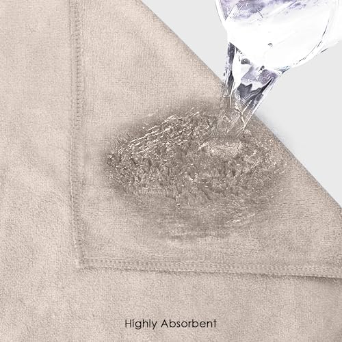 Image of HOUSSE Microfiber Face Towels | Ultra Absorbent, Odour-Free, Quick Dry 450 GSM Face Towel for Home, Gym, Travel, Running & Personal Use | 30x30 cm | Set of 6 in One Colour (Peachy Pearl, Pack of 6)