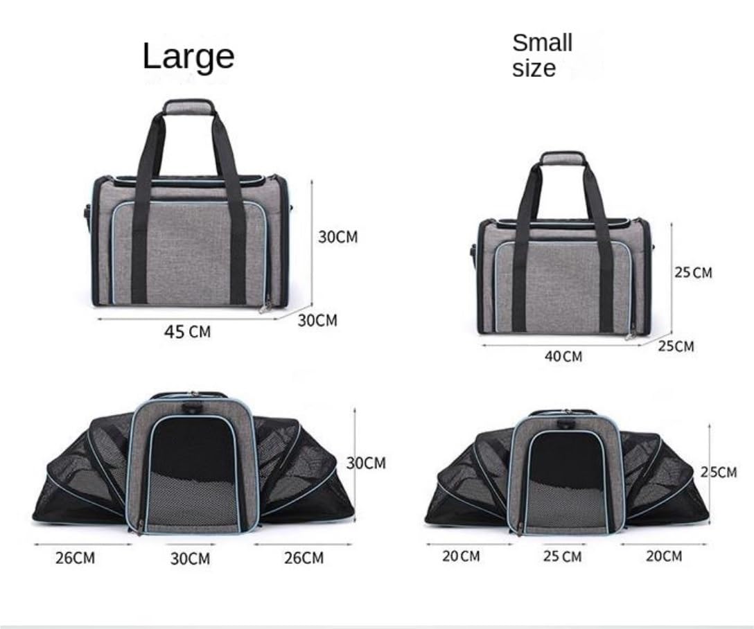 Transportin Gato Perro Bolsa De Transporte Para Perros, Bolsa Plegable Para Cachorros, Bolsa Cruzada Para Gatos, Bolsa Transportadora Para Animales Pequeños Transportin Gato Para Coche(D,40*25*25cm)