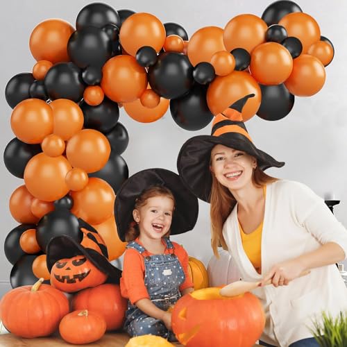 Image of Party Propz Latex,Cardstock Halloween Balloons-Pack Of 50|Black&Orange Balloons For Halloween Decorations|Halloween Decorations Balloons|Halloween Party Balloons|Halloween Theme Balloons