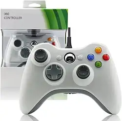 Controle Usb Com Fio Para Xbox 360 Computador Notebook Preto (Branco)
