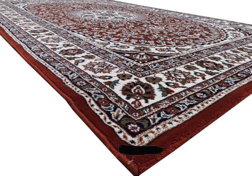 Image of Beautiful Home Decor 8x11 Feet Kashmiri Design Soft Thick Silk Carpet for Living Room (Maroon, 240 x 330 Cm)