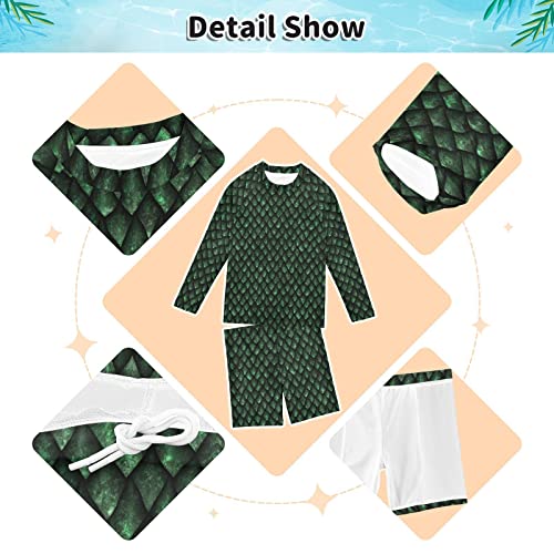 Dragon Scales Car Dino Boys Swimsuit Rash Guard Toddler Kids Long Sleeve Swim Shirt and Trunks 3-10T3