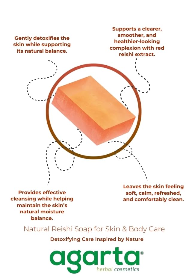 Natural Reishi Soap Bar – Gentle Cleansing for Refreshed, Smooth & Balanced-Looking Skin, Botanical Daily Care, Handmade Formula – 5.29 oz - Image 3