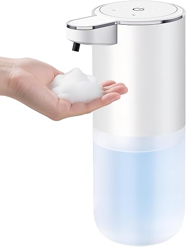 Dispensador automático de jabón sin contacto  Dispensador de jabón de manos espumoso de 13.5 fl oz para baño y cocina, montaje en pared o encimera,