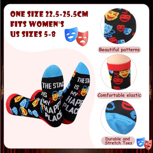 Geyoga Theatre Mask Slippers Sock Lover Gift Women Fluffy Plush Non Skid House Musical Theater Slippers Christmas Gift3