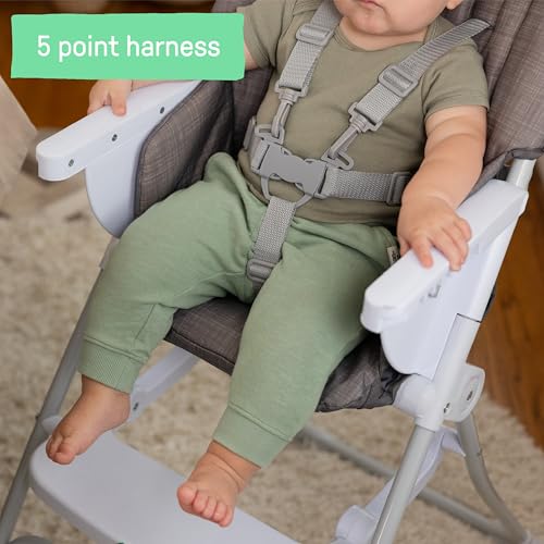 Ingenuity: ity by Ingenuity Sun Valley Compact Folding High Chair, Food-Grade Safe Plate, Safety Harness, for Ages 6 Months and Up, Unisex - Grey - image 8