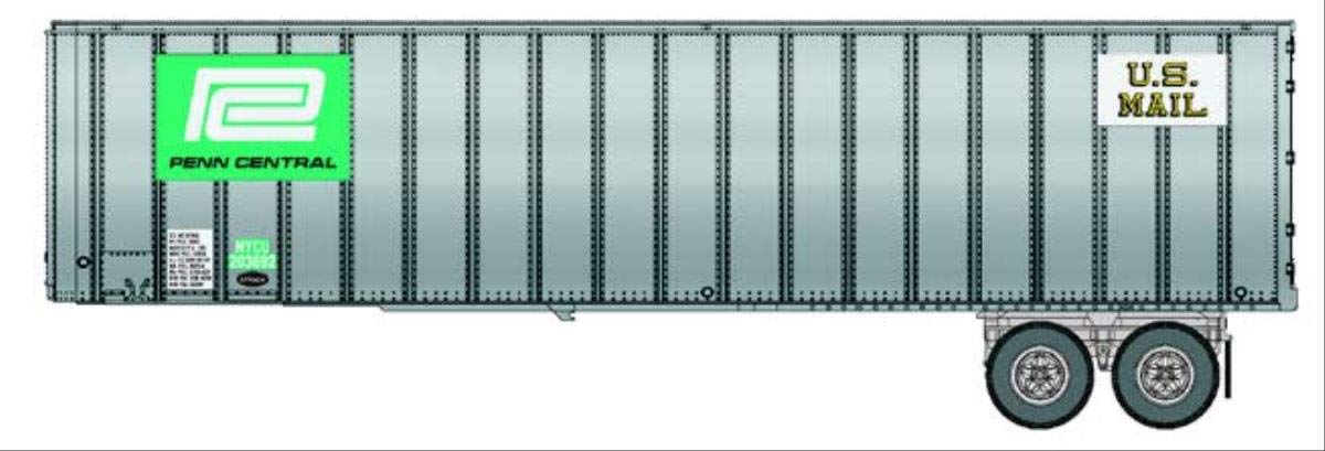Walthers SceneMaster 2610 Flexi-Van 40' Trailer 2-Pack - Penn Central (Logo and US Mail placards; end Doors)