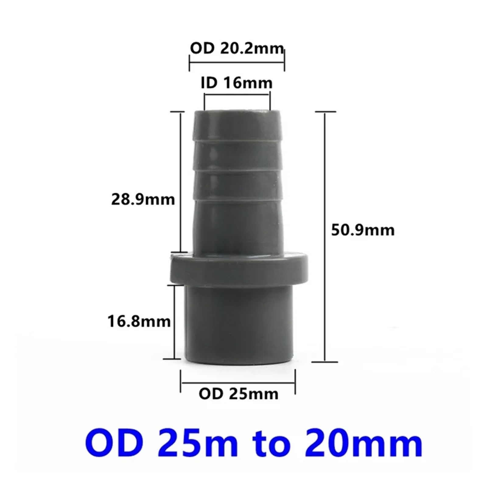 15 szt. Złączy rurowych PCV Pagoda do armatury akwariowej nawadniania ogrodu | Adapter do miękkich złączy węży 20/25/32 mm do 5/25 mm Biały Szary Niebieski(OD 25mm to 20mm,Gery (15PC))