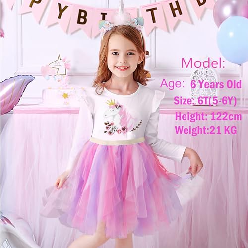 VIKITA Girls Dresses Winter Long Sleeve Party Tutu Dresses for Girls 3-12 Years2
