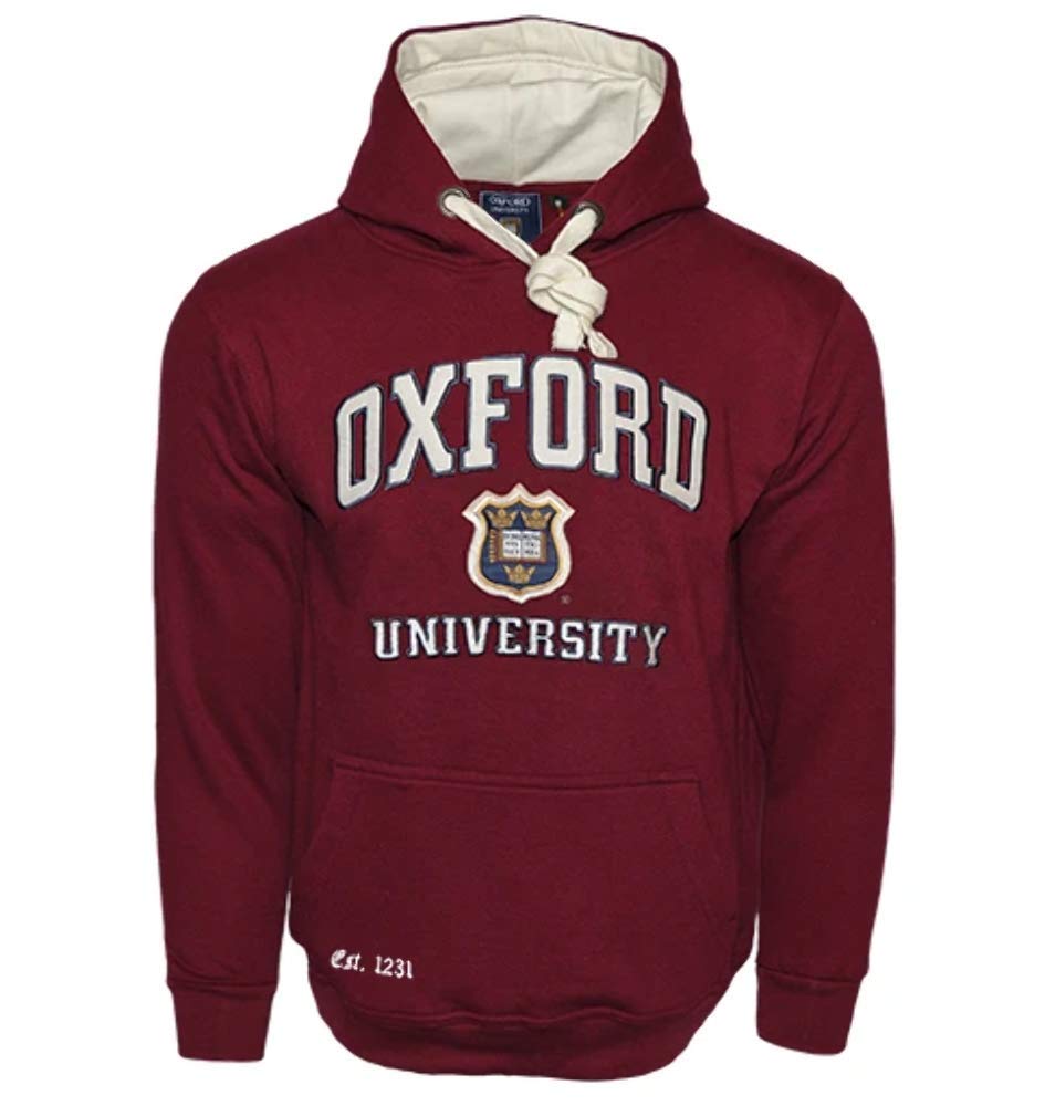 Oxford University OU129 Sudadera con capucha unisex con licencia Granate