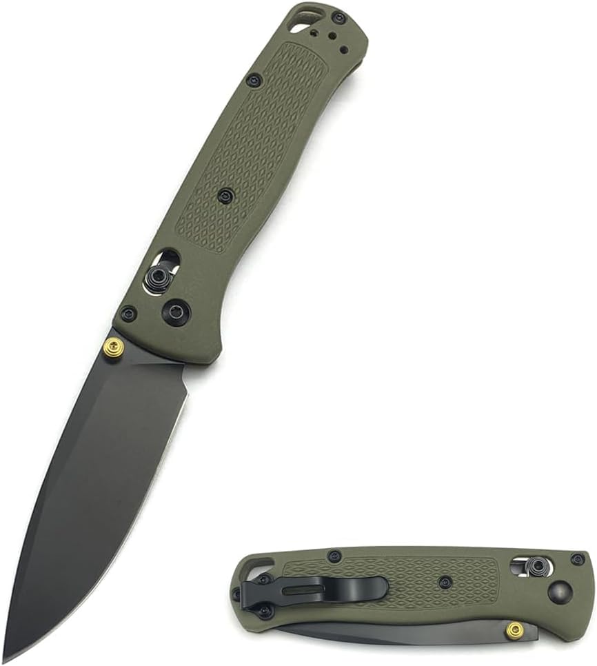 Manual Open Folding Knife Pocket Knife with 3 Inch 8Cr13MoV Blade, Glass Reinforced Nylon Grivory Handle, Belt Clip for Camping Hunting