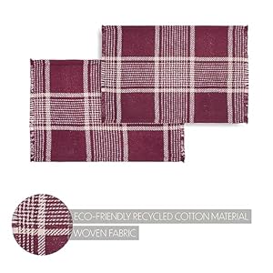 Vhcbrandsestonrusticfarmhousedecorautumnseasonalburgundytanplaidplacematsetof213x19 Urban Country Home Decor Vhc brands eston rustic farmhouse decor autumn seasonal burgundy tan plaid placemat set of 2 13×19 urban country home decor