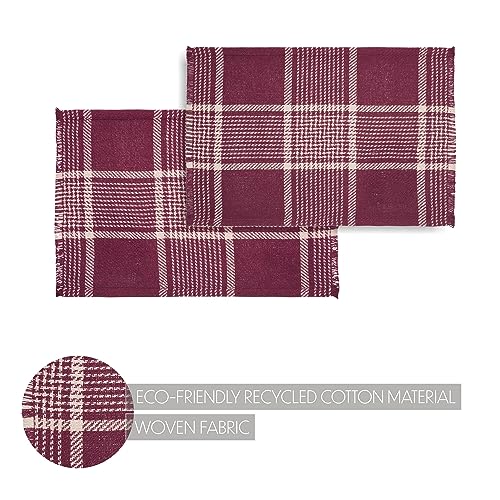 Vhcbrandsestonrusticfarmhousedecorautumnseasonalburgundytanplaidplacematsetof213x19 Urban Country Home Decor Vhc brands eston rustic farmhouse decor autumn seasonal burgundy tan plaid placemat set of 2 13×19 urban country home decor